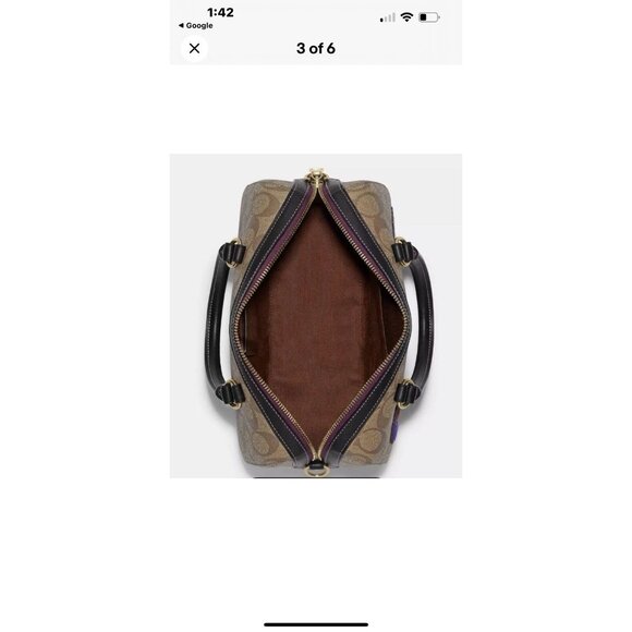 NWT Coach Disney X Coach Rowan Satchel Bag In Signature Canvas With Patches-Khak - Picture 3 of 8